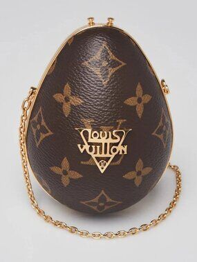 Louis Vuitton Monogram Canvas and Calfskin Leather Minaudière Egg Bag
